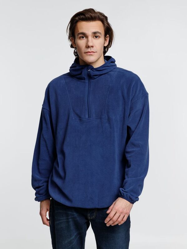 Анорак флисовый унисекс Fliska, темно-синий арт.15671.40