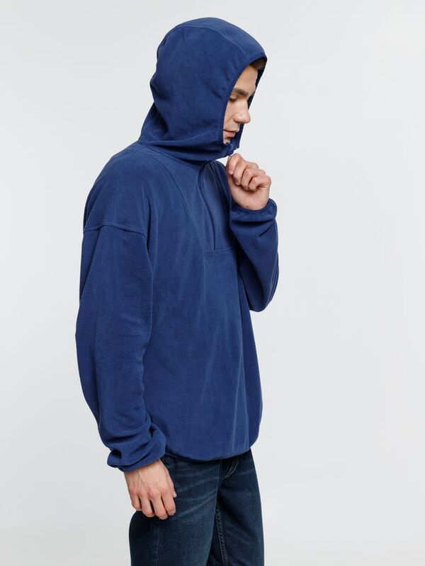 Анорак флисовый унисекс Fliska, темно-синий арт.15671.40