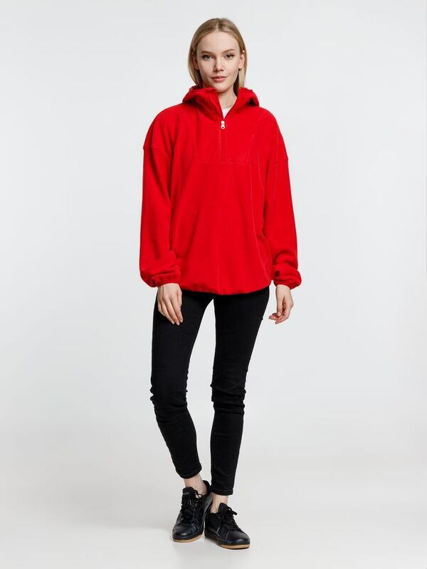 Анорак флисовый унисекс Fliska, красный арт.15671.50