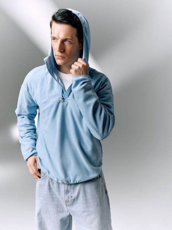 Анорак флисовый унисекс Fliska, голубой арт.15671.14