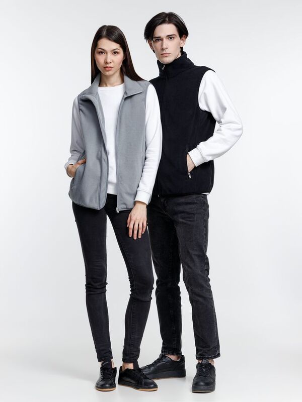 Жилет флисовый унисекс Nesse, черный арт.16773.30