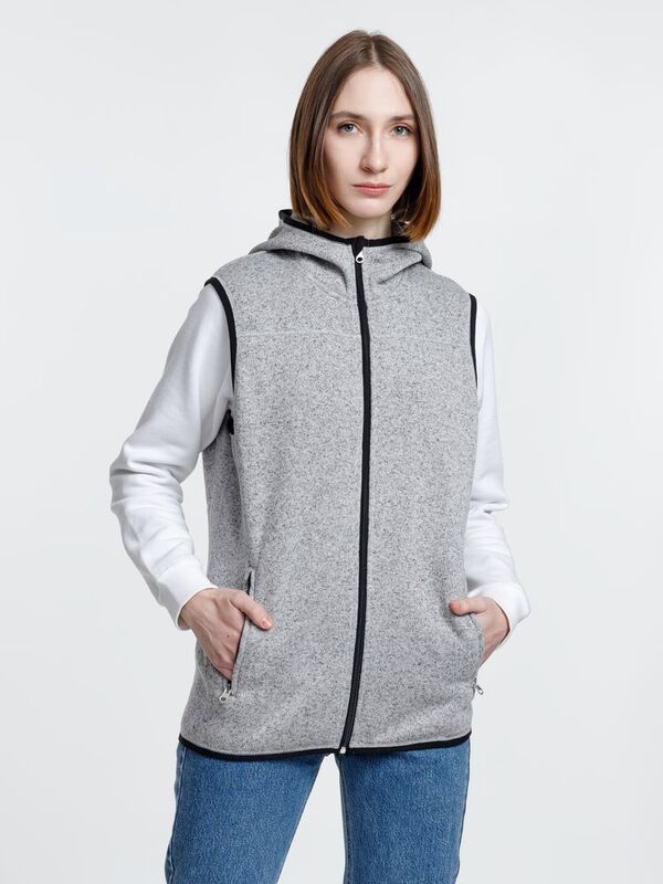 Жилет с капюшоном унисекс Gotland, серый арт.16254.11