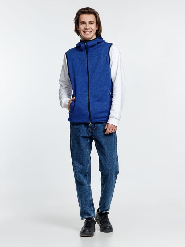 Жилет с капюшоном унисекс Gotland, синий арт.16254.40