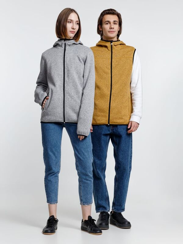 Жилет с капюшоном унисекс Gotland, горчичный арт.16254.81