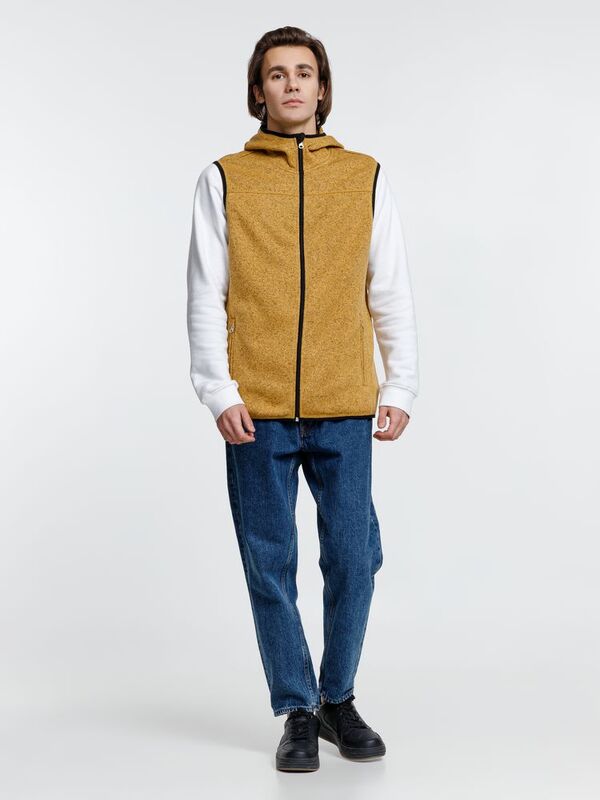 Жилет с капюшоном унисекс Gotland, горчичный арт.16254.81