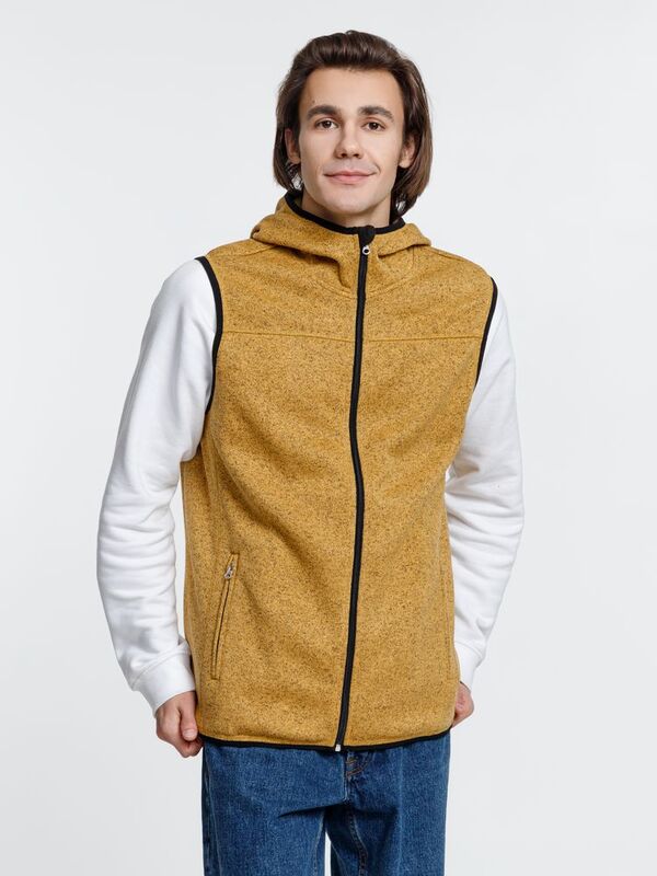 Жилет с капюшоном унисекс Gotland, горчичный арт.16254.81