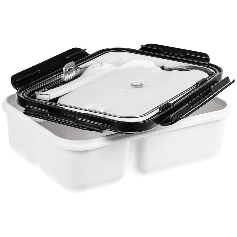 Ланчбокс Cibus с аккумулятором холода, белый с черным арт.17721.63