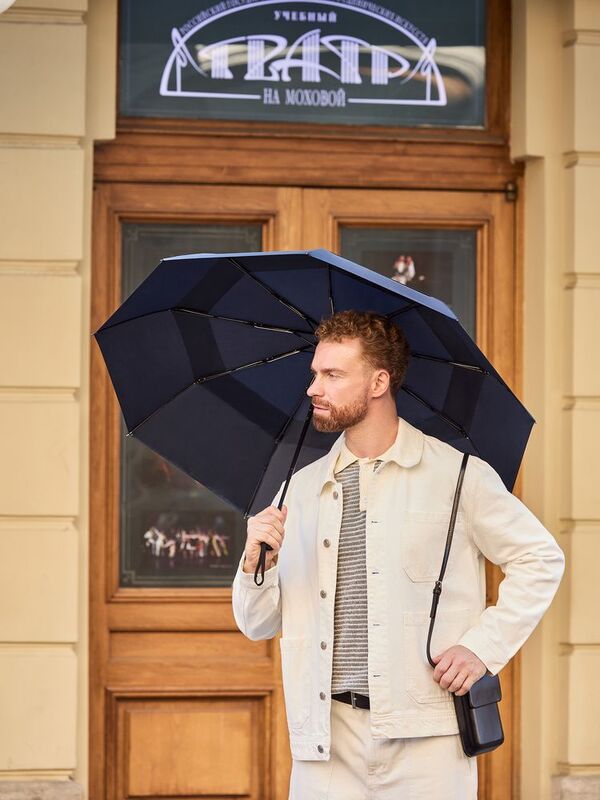 Складной зонт Dome Double с двойным куполом, темно-синий арт.17193.40