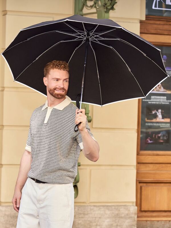 Складной зонт наоборот Savelight со светоотражающим кантом арт.17194.30