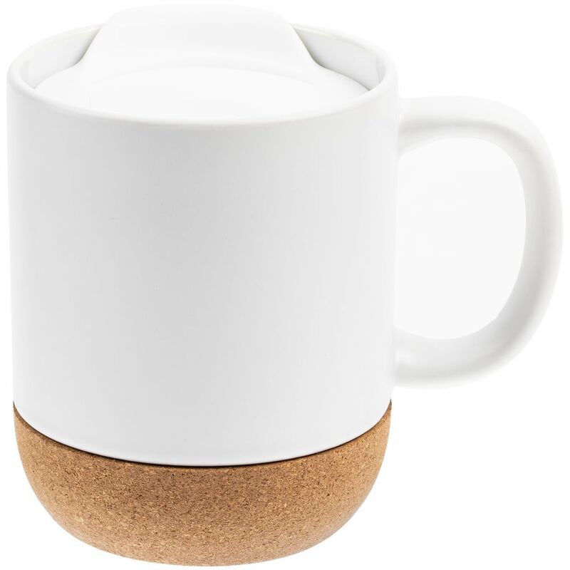 Кружка с пробковой подставкой Corky Walk для сублимационной печати, матовая, белая арт.77012.60