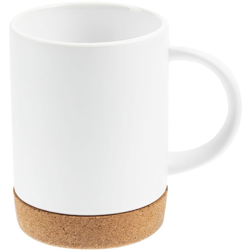 Кружка с пробковой подставкой Corky для сублимационной печати, матовая, белая арт.77013.60