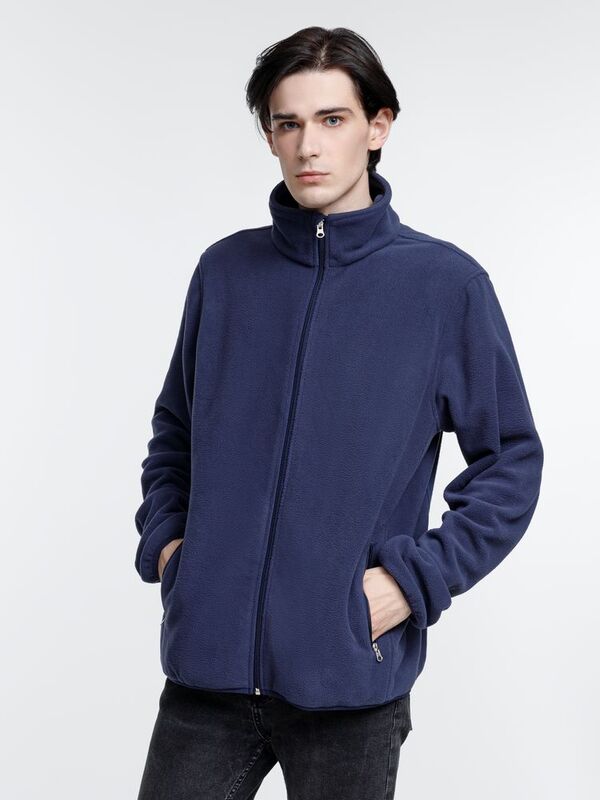 Куртка флисовая унисекс Nesse, темно-синяя арт.16772.44