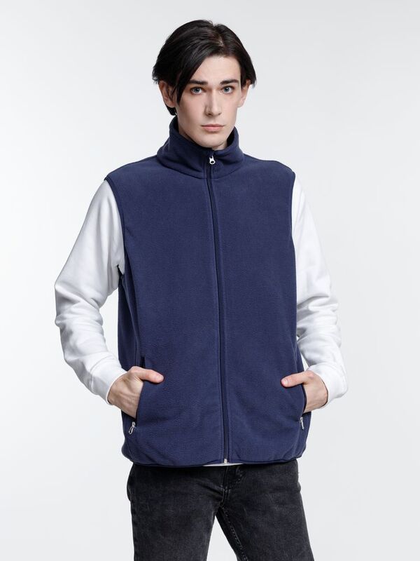 Жилет флисовый унисекс Nesse, темно-синий арт.16773.44