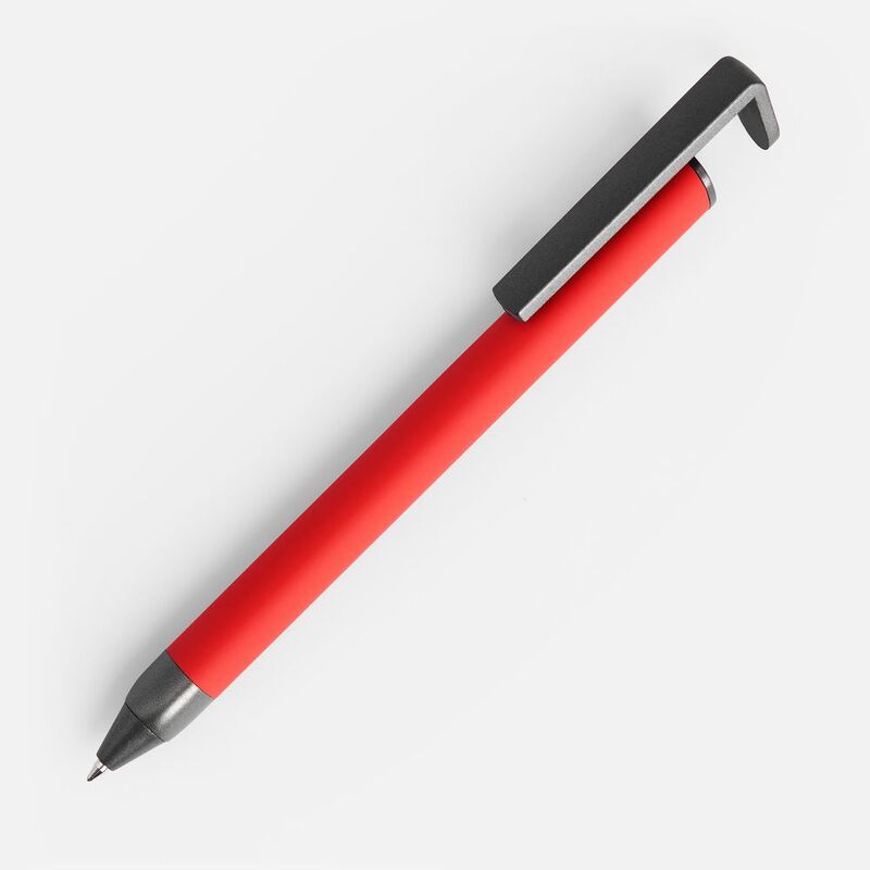 Ручка шариковая Standic Soft Touch с подставкой для телефона, красная арт.16169.50