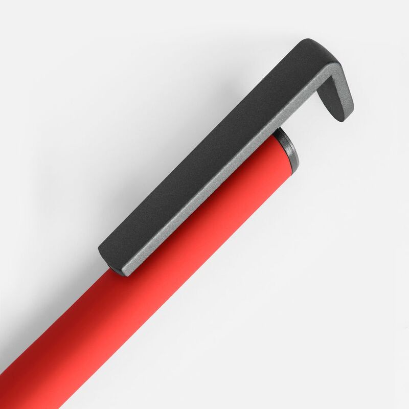Ручка шариковая Standic Soft Touch с подставкой для телефона, красная арт.16169.50
