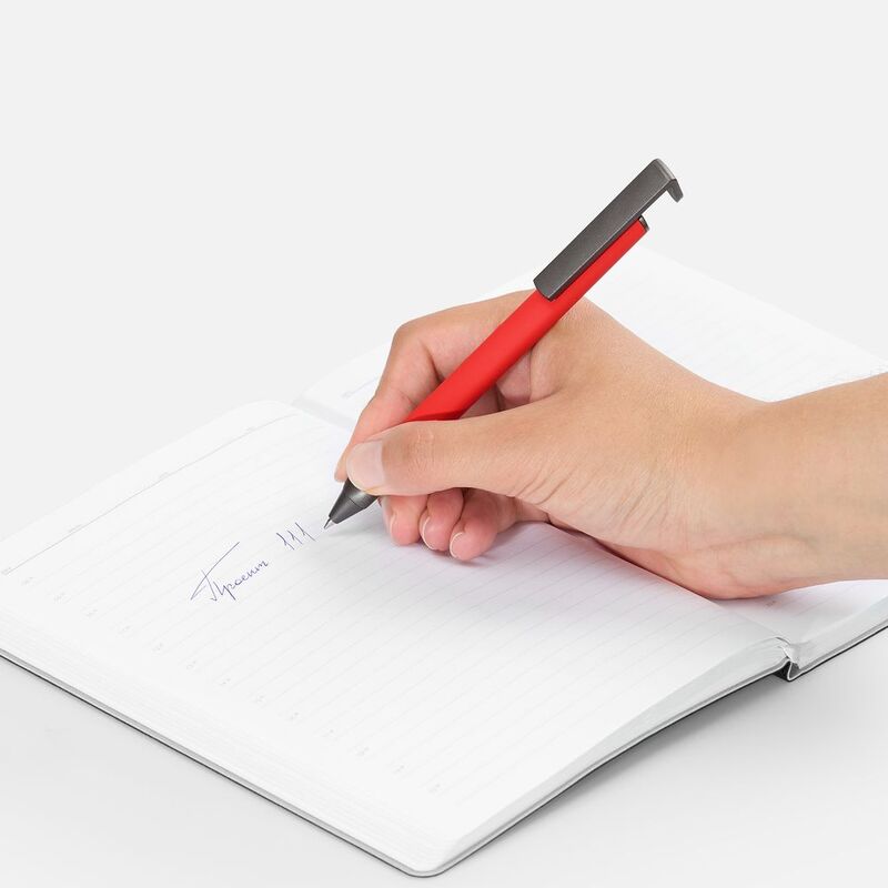Ручка шариковая Standic Soft Touch с подставкой для телефона, красная арт.16169.50