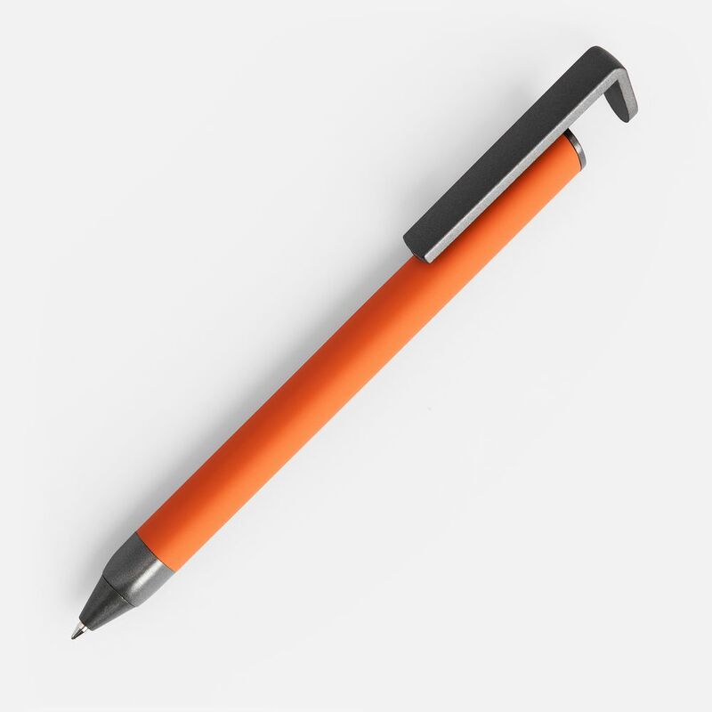 Ручка шариковая Standic Soft Touch с подставкой для телефона, оранжевая арт.16169.20