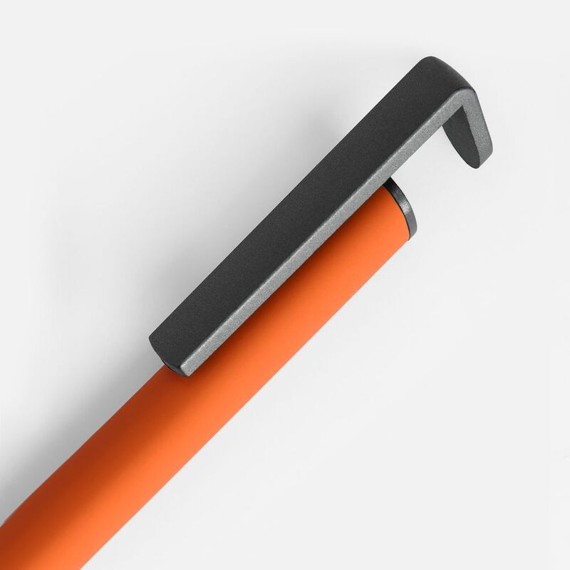 Ручка шариковая Standic Soft Touch с подставкой для телефона, оранжевая арт.16169.20