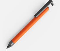 Ручка шариковая Standic Soft Touch с подставкой для телефона, оранжевая арт.16169.20