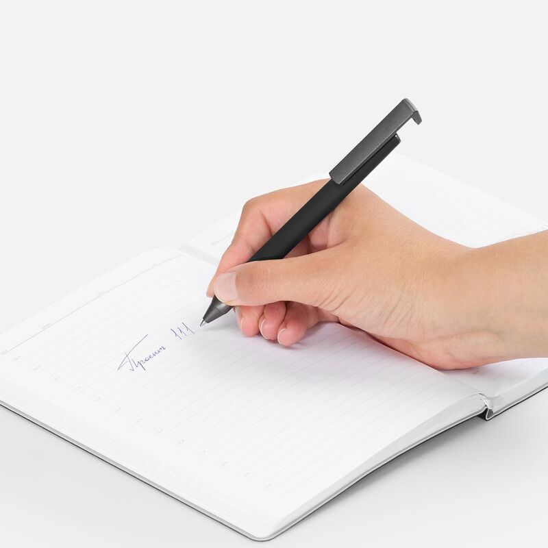 Ручка шариковая Standic Soft Touch с подставкой для телефона, черная арт.16169.30