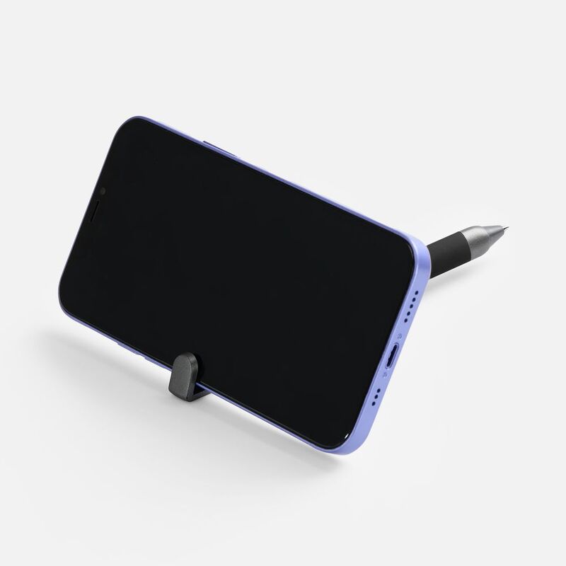 Ручка шариковая Standic Soft Touch с подставкой для телефона, черная арт.16169.30