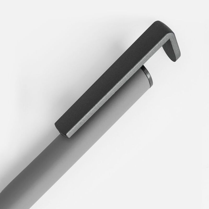 Ручка шариковая Standic Soft Touch с подставкой для телефона, серая арт.16169.10