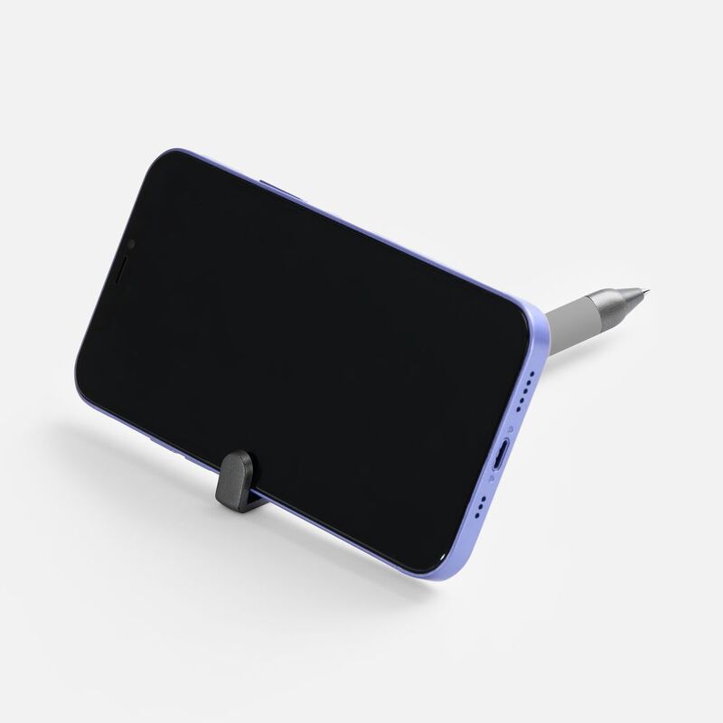 Ручка шариковая Standic Soft Touch с подставкой для телефона, серая арт.16169.10