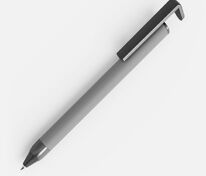 Ручка шариковая Standic Soft Touch с подставкой для телефона, серая арт.16169.10