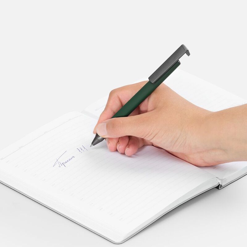 Ручка шариковая Standic Soft Touch с подставкой для телефона, зеленая арт.16169.90