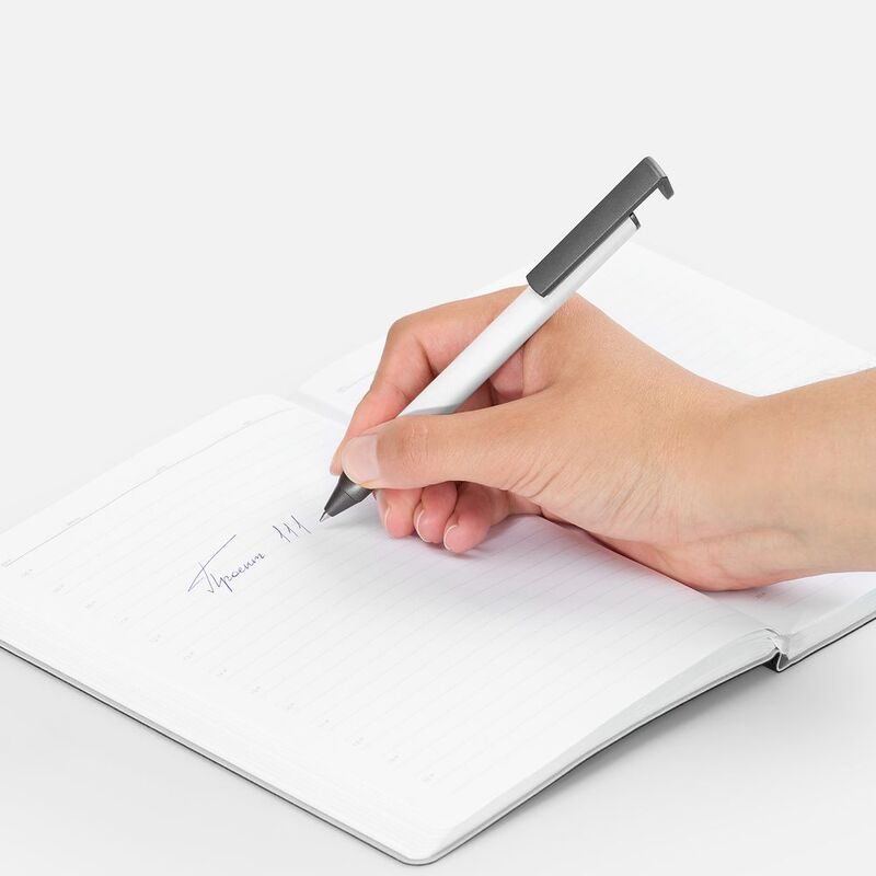 Ручка шариковая Standic Soft Touch с подставкой для телефона, белая арт.16169.60