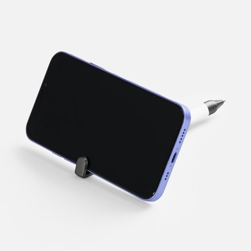 Ручка шариковая Standic Soft Touch с подставкой для телефона, белая арт.16169.60