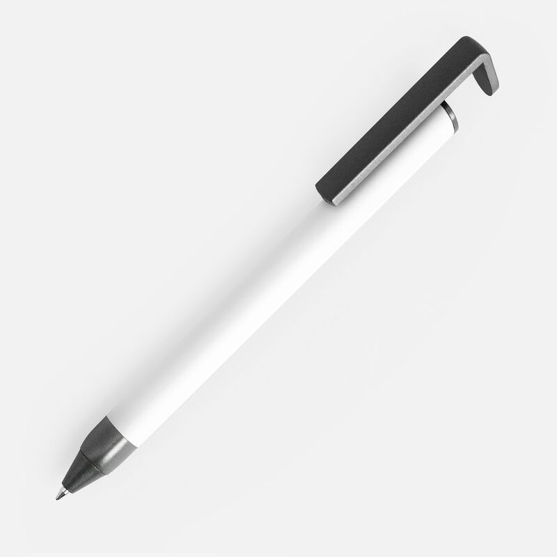 Ручка шариковая Standic Soft Touch с подставкой для телефона, белая арт.16169.60