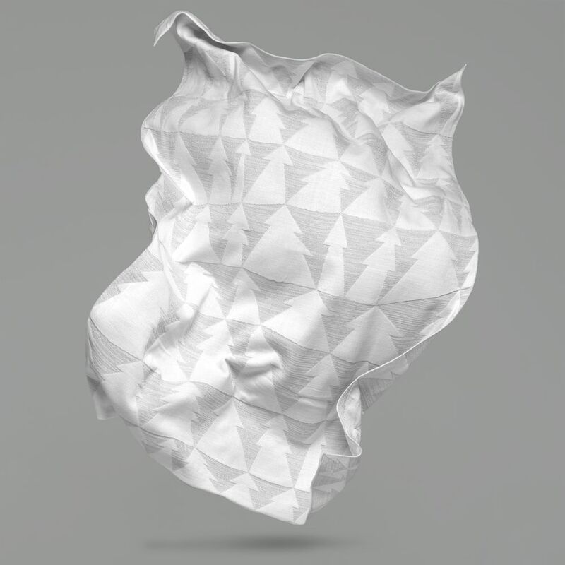 Плед &laquo;Танцующий лес&raquo;, белый с серебристым арт.16246.10