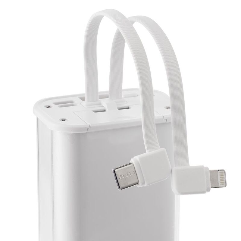 Аккумулятор с быстрой зарядкой Trellis Geek 10000 мАч, белый арт.23108.60