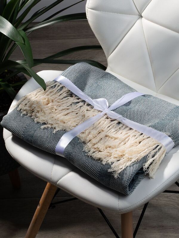 Плед &laquo;Сенеж&raquo;, серо-синий арт.16258.41