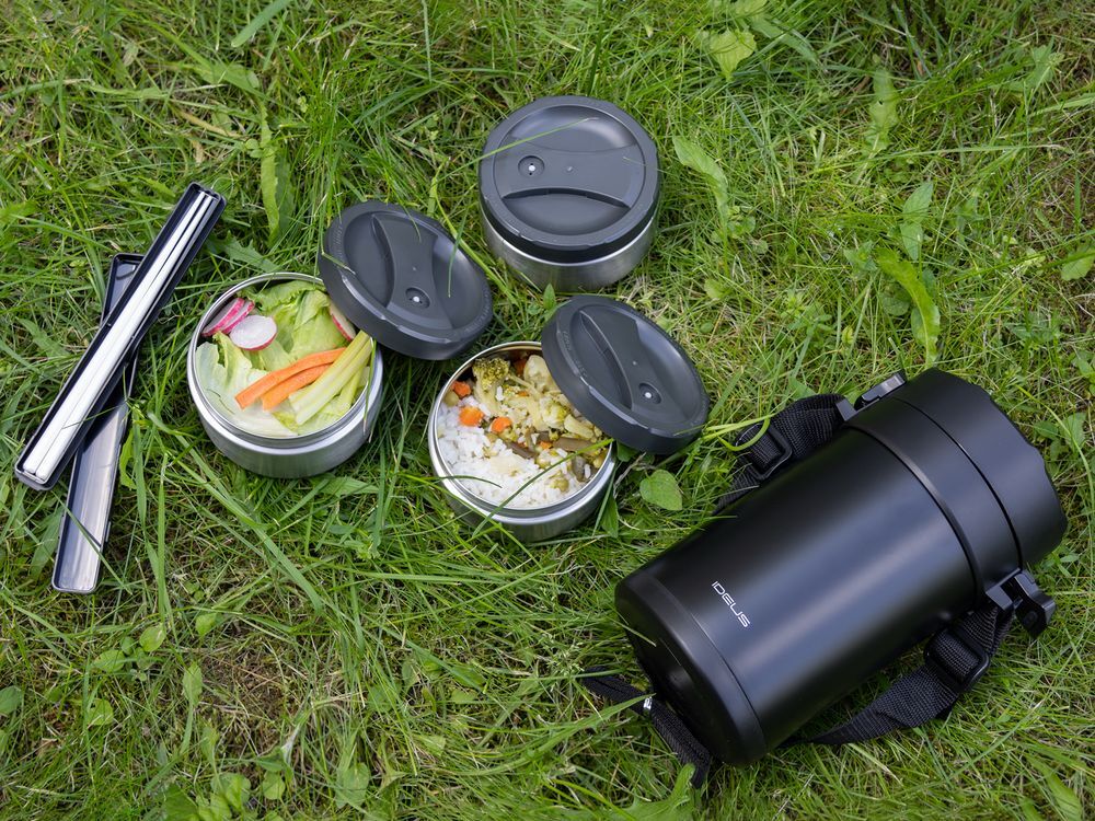 Термос для еды Jiayi в термочехле, черный арт.15957.30