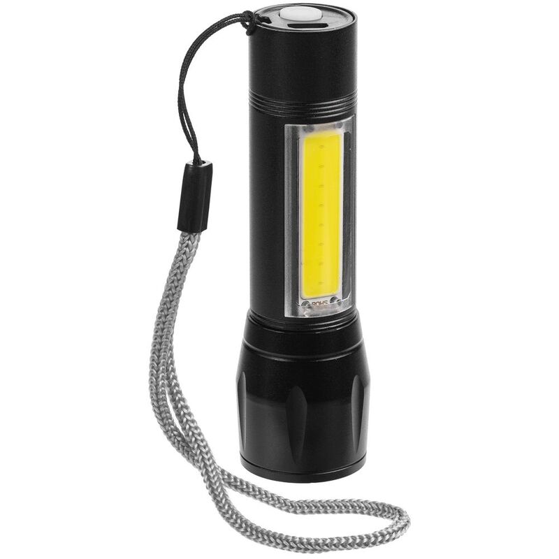 Фонарик аккумуляторный с фокусировкой луча Kirk, черный арт.17729.30