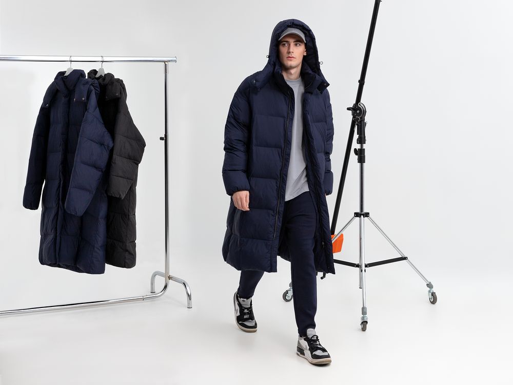 Пуховик унисекс Kapsula, темно-синий арт.15790.40