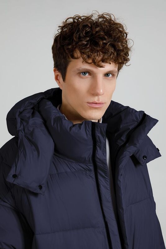 Пуховик унисекс Kapsula, темно-синий арт.15790.40