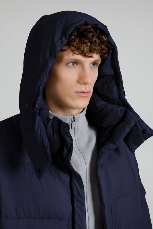 Пуховик унисекс Kapsula, темно-синий арт.15790.40