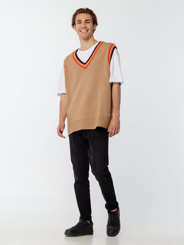 Жилет оверсайз унисекс Cornell в сумке, бежевый арт.16436.12