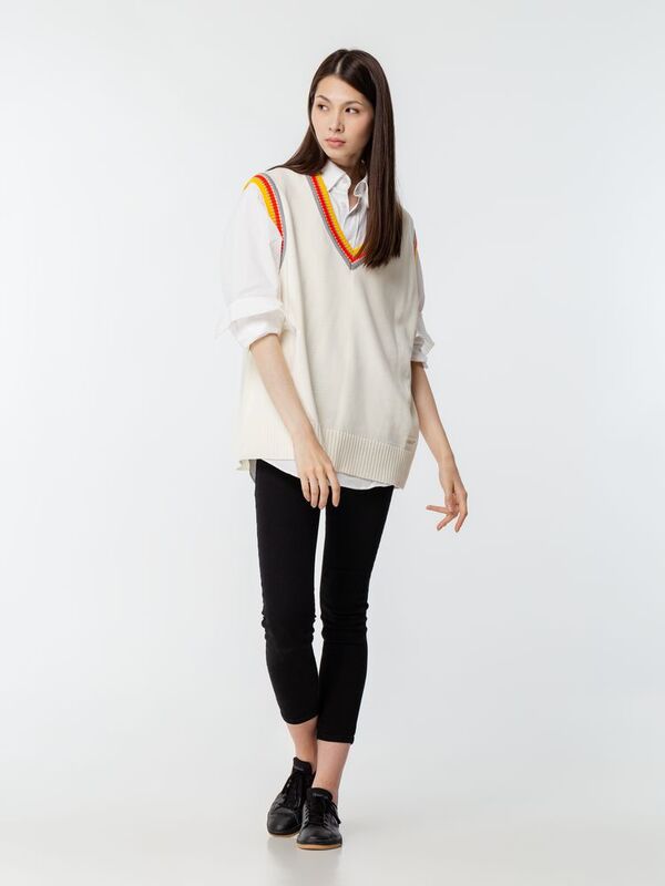 Жилет оверсайз унисекс Cornell в сумке, молочно-белый арт.16436.61