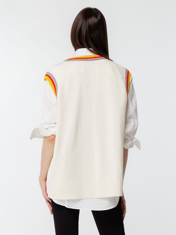 Жилет оверсайз унисекс Cornell в сумке, молочно-белый арт.16436.61