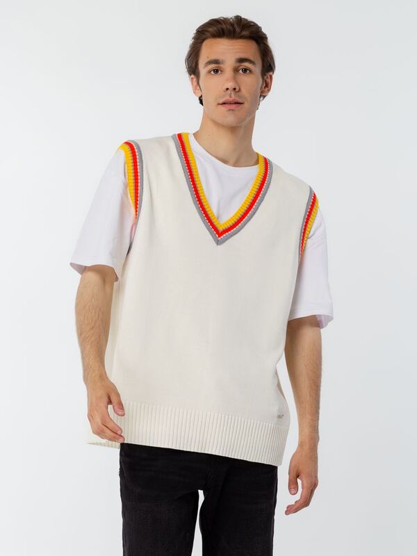 Жилет оверсайз унисекс Cornell в сумке, молочно-белый арт.16436.61