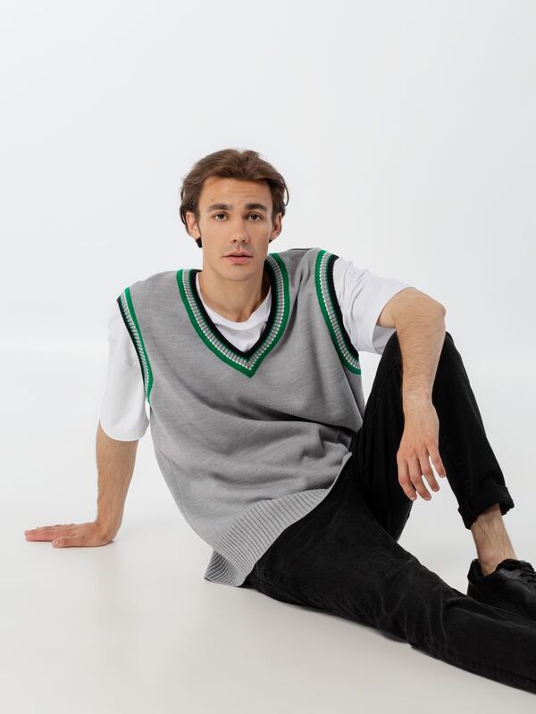 Жилет оверсайз унисекс Cornell в сумке, светло-серый арт.16436.10