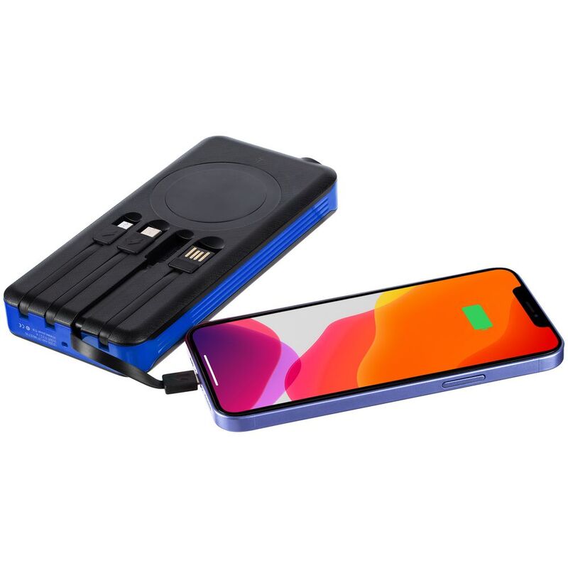 Аккумулятор с беспроводной зарядкой Holiday Maker Wireless, 10000 мАч, синий арт.24979.40