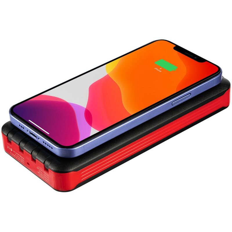 Аккумулятор с беспроводной зарядкой Holiday Maker Wireless, 10000 мАч, красный арт.24979.50