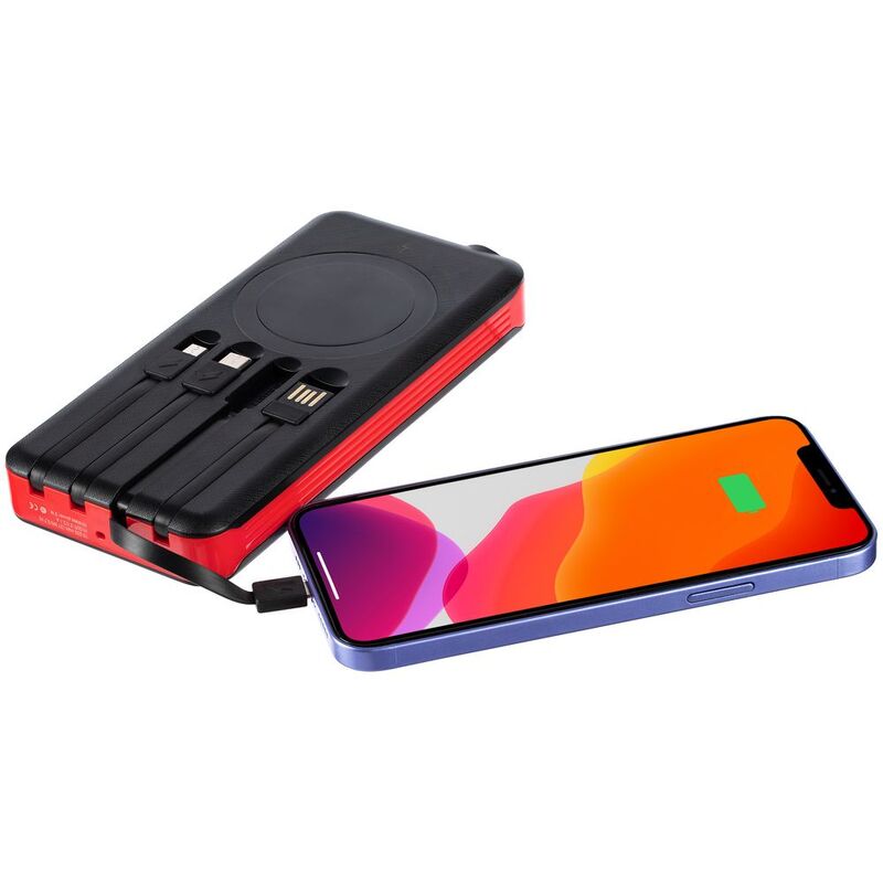 Аккумулятор с беспроводной зарядкой Holiday Maker Wireless, 10000 мАч, красный арт.24979.50