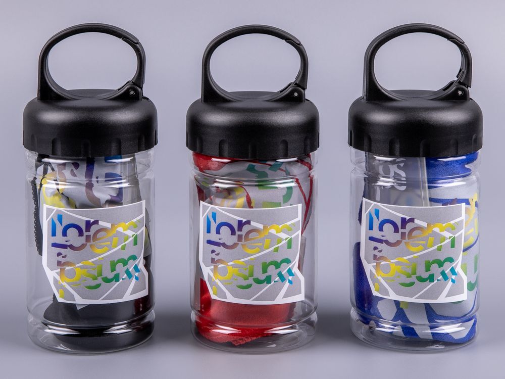 Охлаждающее полотенце Frio Mio в бутылке, черное арт.16282.30