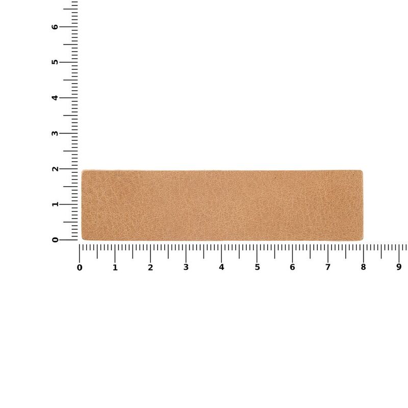 Лейбл кожаный Pasek, S, бежевый арт.16233.12